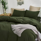 CLOTHKNOW Dark Green Twin/Twin XL Comforter Set Green Bedding Comforter Sets Boys Girls Comforter Soft Military Comforter with 2 x Pillow Cases