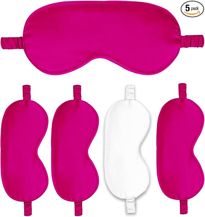 Sleep Masks 5PACK Silk Eyes Cover Satin Eye Mask Silky Blackout Soft Blindfold Sleeping Eyeshades Covers Bridesmaid Gifts