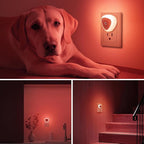 KINUR 6 Pack LED Night Light, 0.5W Nightlights Plug into Wall, Dusk to Dawn Sensor Automatic On and Off Night Light, Red Led Night Lamp for Kids, Nursery, Bedroom, Hallway, Stairs, Kitchen,Red