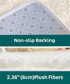 Kate Ultra-Soft Fluffy Faux Fur Rug Photography Mat for Product Photography, Flat Lay Background, Baby & Pet Photo Shoot Prop, Plush Shag Carpet for Bedroom, Living Room, Nursery - White,5x8ft
