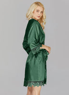 Silk Robes for Womens 2Pcs Satin Robe Kimonos Bridesmaid Bride Lace Bathrobes Sleepwear Bridal Silky Loungewear Wedding Robes