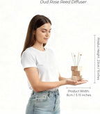 Oud Rose Reed Diffuser for Home, Luxury Hotel Collection Scent Inspired by Ritz Carlton, Long Lasting Fragrance, Minimalist Design, Bathroom Accessories/Bedroom Office Decor Gift, 3.34 Fl Oz