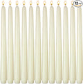 12-Pack Ivory Taper Candles, 10 Inch Unscented Dripless Candlesticks, Long-Lasting Burn Time of 7-8 Hours, Perfect for Home Décor, Weddings, and Events
