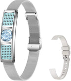 Smart Bracelet for Women,Fitness Tracker with Interchangeable Straps, Activity & Sleep Monitor with Heart Rate SpO2, Lightweight Waterproof Smart Wristband, Free App (Silver B)