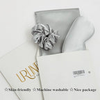 Satin Pillowcase for Hair and Skin, Vegan Silk Pillowcase Set-2 Satin Pillowcases, 1 Eye Mask, 1 Scrunchie-Luxury Sleep Set, Silver Gray Pillow Cases with Envelope Closure Standard Size