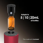 Waterless Essential Oil Diffuser, Battery Powered Mini Scent Air Machine, Aromatherapy Mist Diffuser for Home Room Car Office (Red Aluminum Alloy)