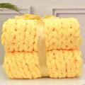 Wttfc Chunky Knit Throw Blanket, Handmade Soft Chenille Yarn Throw Blanket, Thick Cable Knitted Blankets, Large Rope Knot Crochet Blankets for Couch Sofa Bed Home Decor,Yellow,100x120cm