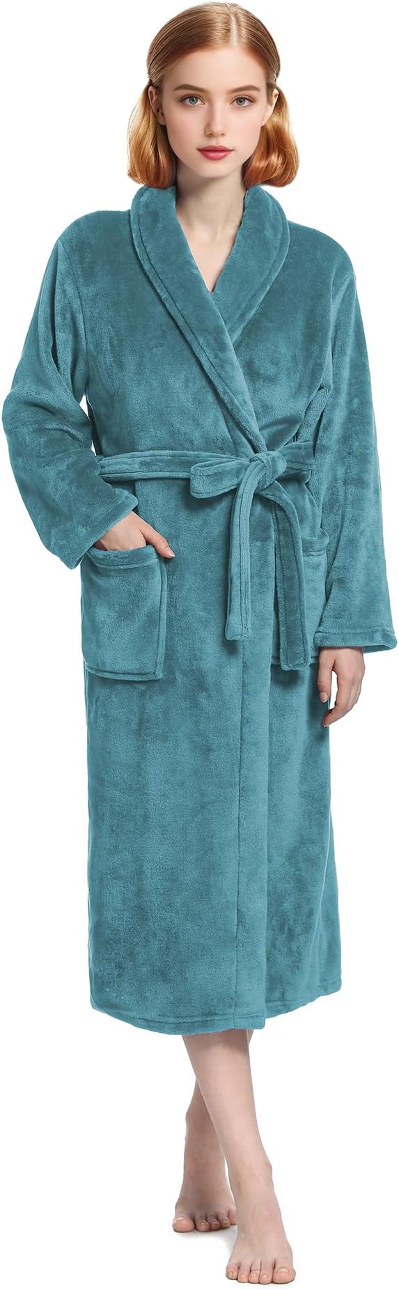 Plush Soft Robes for Women, Premium Fleece Womens Robe Cozy Warm Bathrobe