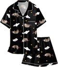 Girls & Womens Satin Pajamas Set, Silk Button-Down Sleepwear 2 Piece Nightwear, 3 Years - Women XXL