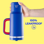 ENCOOL 40 oz Tumbler with Handle and Straw: Stainless Steel Insulated Tumbler Keeps Cold for 24 Hours, Leakproof Travel Cup Fits in Cup Holder and BPA-Free,Beaucoup Blue