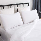 CLOTHKNOW White Comforter Set Twin/Twin XL 3Pcs White Bedding Sets Soft Bed Comforter Sets with 2 x Pillow Cases