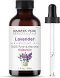 Majestic Pure Essential Oil with Glass Dropper - 100% Pure and Natural - Essential Oils for Diffuser, Aromatherapy, Soap and Candle Making, Lavender Essential Oil, Lavender Oil, 1 Fl Oz