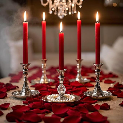 12-Pack Red Taper Candles, 10 Inch Unscented Dripless Candlesticks, Long-Lasting Burn Time of 7-8 Hours, Perfect for Christmas Home Décor Wedding Dinner