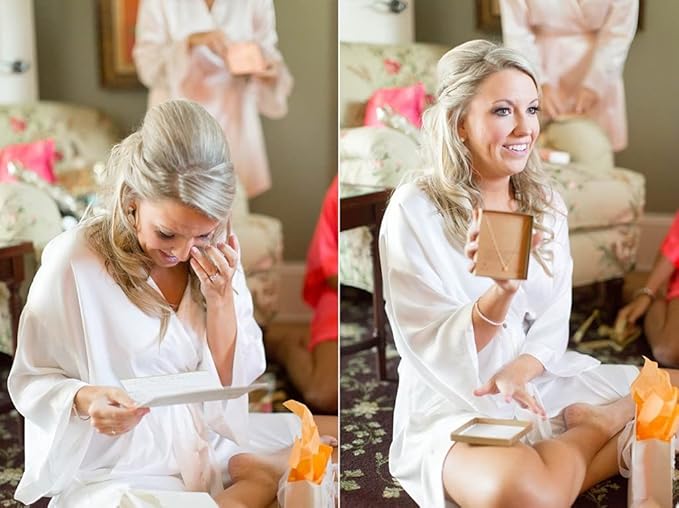 Women's Satin Robes Floral Bridesmaid Robes Short Silk Kimonos Sleepwear