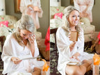 Women's Satin Robes Floral Bridesmaid Robes Short Silk Kimonos Sleepwear