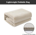 SHACOS Silky Soft Faux Rabbit Fur Area Rug 3'x5' Non Slip Washable Padded Medium Thick Rugs Fluffy Cozy Indoor Modern Carpet for Living Room Bedroom Dining Room Kids Room Dorm Home Decor, Beige