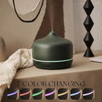 Porseme 500ml Glass Essential Oil Diffuser Aromatherapy Ultrasonic Cool Mist Humidifier 15-21 Running Hours Waterless Auto-Off Air Diffusers for Sleeping Yoga Working Spa(Hunter Green)