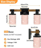 Vanity Lights for Bathroom Wall Lights for Bedroom Living Room Whimsical Pink Mushroom Crescent Moon Dots Modern Bathroom Light Fixtures Wall Sconces 3 Light Home Decor