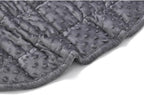 TONGDADA Weighted Lap Blanket 7lbs for Adult,Perfect for Relaxation, Lounging, Napping, Sleeping & Travel,Luxury Minky Weighted Body Blanket,Weighted Throw Blanket-Dark Grey Minky Dot, 29" x 24"