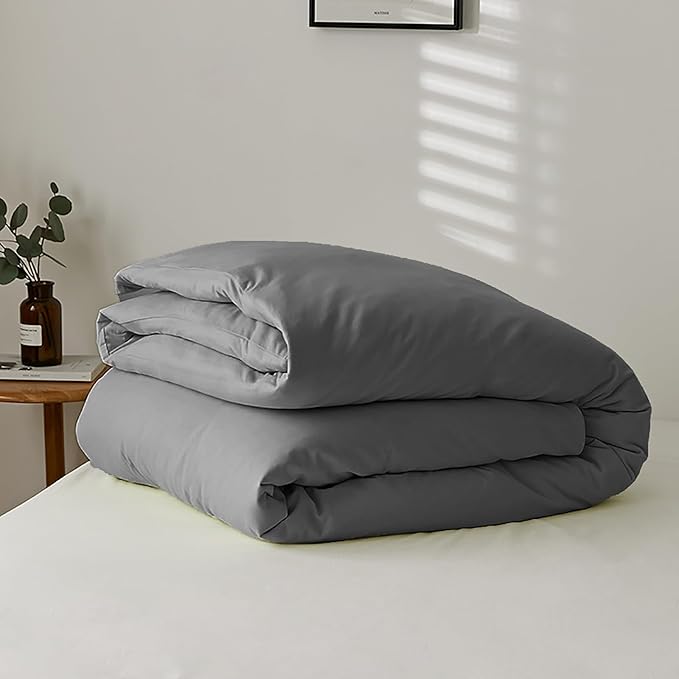 Cottonight Grey Comforter Set California King Dark Gray Bedding Comforter Set Cal King Size Charcoal Grey Blanket Quilts Lightweight 3PCS Gray Bedding Comforter Sets
