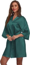 Women's Satin Short Robe Bridesmaid Bride Wedding Party Robes Silky Sleepwear Loungewear