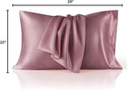 Bedsure Satin Pillowcase 2 Pack Similar to Silk Pillow Cases Standard Size, Pillow Case for Sleeping Women with Envelope Closure, Gifts for Women Men, Nostalgia Rose, 20x26 Inches, 2pcs