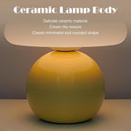 Cute Small Mushroom Lamp, PE Lampshade, Ceramic Base, Adjustable Light Color and Brightness with Power-Off Memory, Safe USB Powered, LED Mushroom Light for Bedroom Living Room (Yellow)