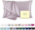 Mulberry Silk Pillowcase for Hair and Skin Standard Size 20"X 26" Pillow Case with Hidden Zipper Soft Breathable Smooth Cooling Silk Pillow Covers for Sleeping (Lavender,Standard,1Pcs)