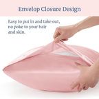 BEDELITE Satin Pillowcase for Hair and Skin, Super Soft and Cooling Similar to Silk Pillow Cases 2 Pack with Envelope Closure, Gift for Women Men(20"x36" King Size, Pink)