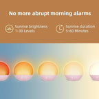 Odokee Sunrise Alarm Clock White Noise Machine: Natural Wake Up Light - Dimmable Clock with Bluetooth Speaker for Bedroom - 25 Sleep Sounds for Baby Adults Kids Sakura Pink