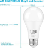 Qualilux Dusk to Dawn Light Bulbs Outdoor 850 Lumen, 60W Equivalent, Daylight Deluxe 6000K, LED 9.5W, A19, E26 Base, 2-Pack, HQ-H002