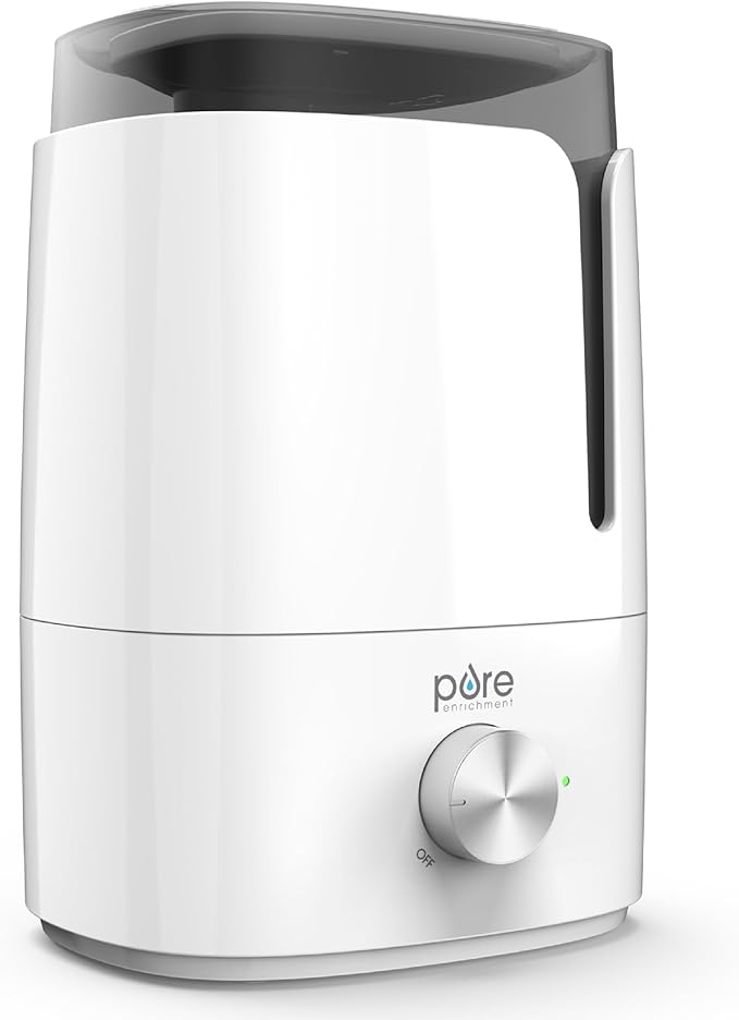 Pure Enrichment HUME Ultrasonic Cool Mist Humidifier - Easy-Clean 3.5L Tank Lasts up to 50 Hours; Whisper Quiet, & Auto Shut-Off for Large Living Rooms, Basements, Bedrooms, Nurseries, & Plants