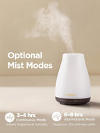 InnoGear Essential Oil Diffuser, Ultrasonic Diffusers for Home Aromatherapy Humidifier for Bedroom Room 7 Colors LED 2 Mist Mode Auto Off, Brown Base