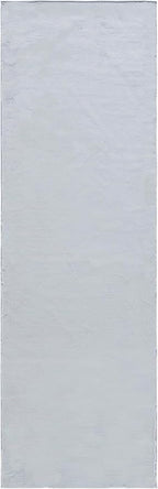 SAFAVIEH Washable Rug Faux Rabbit Fur Shag Collection - 2'6" x 8' Runner, Silver, Slip Resistant & Easy Cleaning, Ideal for Living Room, Hallway, Foyer, Nursery, Bedroom, Boys & Girls Room (FRF976G)