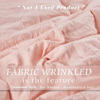 HIG 3pc Prewashed All Season Down Alternative Comforter Duvet Insert -Quilted Comforter with Corner Tabs -Box Stitched -250GSM Fiberfill Chic Farmhouse Style Bedding(Twin,Peach Pink)