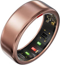 POBOVi Ring OnePlus - Ultra-Thin Titanium Smart Ring - 7 Days Battery Life - Fitness/SPO₂/Stress/HR/Sleep Skin Temperature Tracker - No App Fee - iOS&Android Compatible (Rose Gold, 9)