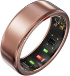 POBOVi Ring OnePlus - Ultra-Thin Titanium Smart Ring - 7 Days Battery Life - Fitness/SPO₂/Stress/HR/Sleep Skin Temperature Tracker - No App Fee - iOS&Android Compatible (Rose Gold, 9)