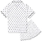QPANCY Kids Satin Pajamas Sets Baby Boy Girl Button-Down Silk Sleepwear 2 Piece Short Sleeve Loungewear Clothes Set