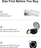 POBOVi Smart Ring for Women Men- Sleep/Fitness/Stress/Heart Rate Tracker- Menstrual Records - 7 Days Battery Life - Wireless Charging - No APP Subscription - iOS & Android Compatible (Gold, Size 8)