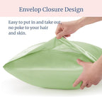 BEDELITE Satin Pillowcase for Hair and Skin, Super Soft and Cooling Similar to Silk Pillow Cases 2 Pack with Envelope Closure, Gift for Women Men(20"x26" Standard Size, Gleam)