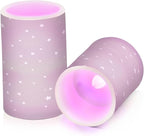 Childish Star and Moon Grey Peach Decorative Flickering Candles with Remote Electronic Lights Mystique with Timer for Party Valentine Battery Operated