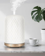 Onaboviva Essential Oil Diffuser - 2.4MHz Ultrasonic Ceramic Diffuser for Home, 120ml, Pulse&Continuous Mist, Bright/Dim/Breathing Lighting, Waterless Auto-Off, Aromatherapy Diffuser with USB Cable