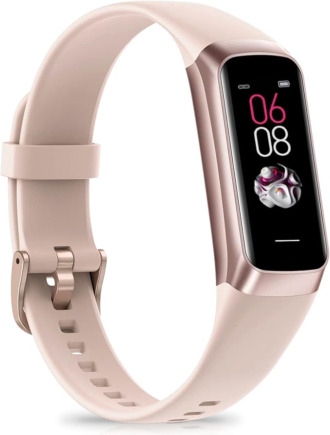 Fitness Tracker, Activity Trackers with 24/7 Heart Rate, Blood Oxygen Blood Pressure Sleep Monitor, Step Counter with 1.1" AMOLED Touch Color Screen, Calorie Pedometer Health Smart Watch for Women Men