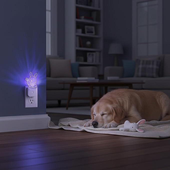 Cute Bunny Night Light (2 Pack), Plug-in, RGB LED Night Lamp with Auto Dusk-to-Dawn Sensor, 9 Colors for Kids Room, Nursery, Bathroom, Baby Shower & Birthday Gift Decor