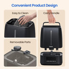 6L Top Fill Ultrasonic Humidifier - Cool and Warm Mist for Bedroom, Baby, Large Rooms & Plants, Smart Humidity Control, Aroma Diffuser, Night Light, 12H Timer, Quiet, Black