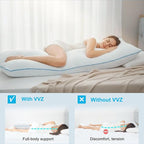 VVZ Body Pillow for Adults,Shredded Memory Foam Pillows for Side Sleeping, Pregnant Women, Luxury Cool Adjustable Firm Long Pillow for Bed, Big Large Full Body Pillow for Sleeping,20x54 Inch, White