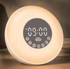 Glocusent Sunrise Alarm Clock for Kids & Heavy Sleepers, Wake Up Light with 14 White Noise Sounds, Dual Alarm Clock, Bluetooth Speaker, Bedside Night Light for Bedroom.