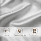 Vielit Satin Body Pillow Pillowcase 1pc,Silky Body Pillow Cover Similar to Silk Pillow Cases Soft Body Pillow Case 20x54 & Envelope Closure,Gift for Women Men Silver Grey & 1 Satin Scunchie