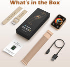 MorePro Health Fitness Tracker for Women Men, 24/7 Heart Rate Blood Pressure & Oxygen Monitoring, Sleep Tracker, 120+ Sport Modes Smart Watch, IP68 Waterproof, 2 Bands, Compatible Android iOS