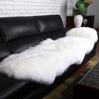 Furry Rugs Faux Sheepskin Fur Rug 2x6 White Grey Fuzzy Rug Shag Rug Plush Faux Fur Rug Home Decor Throw Rugs for Bedroom Dorm Office, Sheepskin